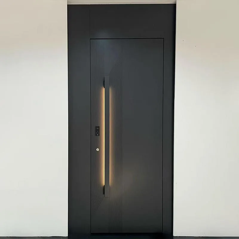 Eingangstür aus Aluminiumwabenpaneel mit LED-Beleuchtung