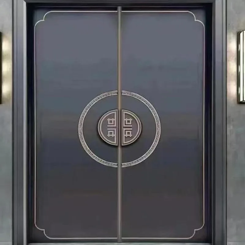 Double-Open Precision Carved Pivot Door